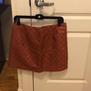 J Crew Orange Mini Patterned Skirt